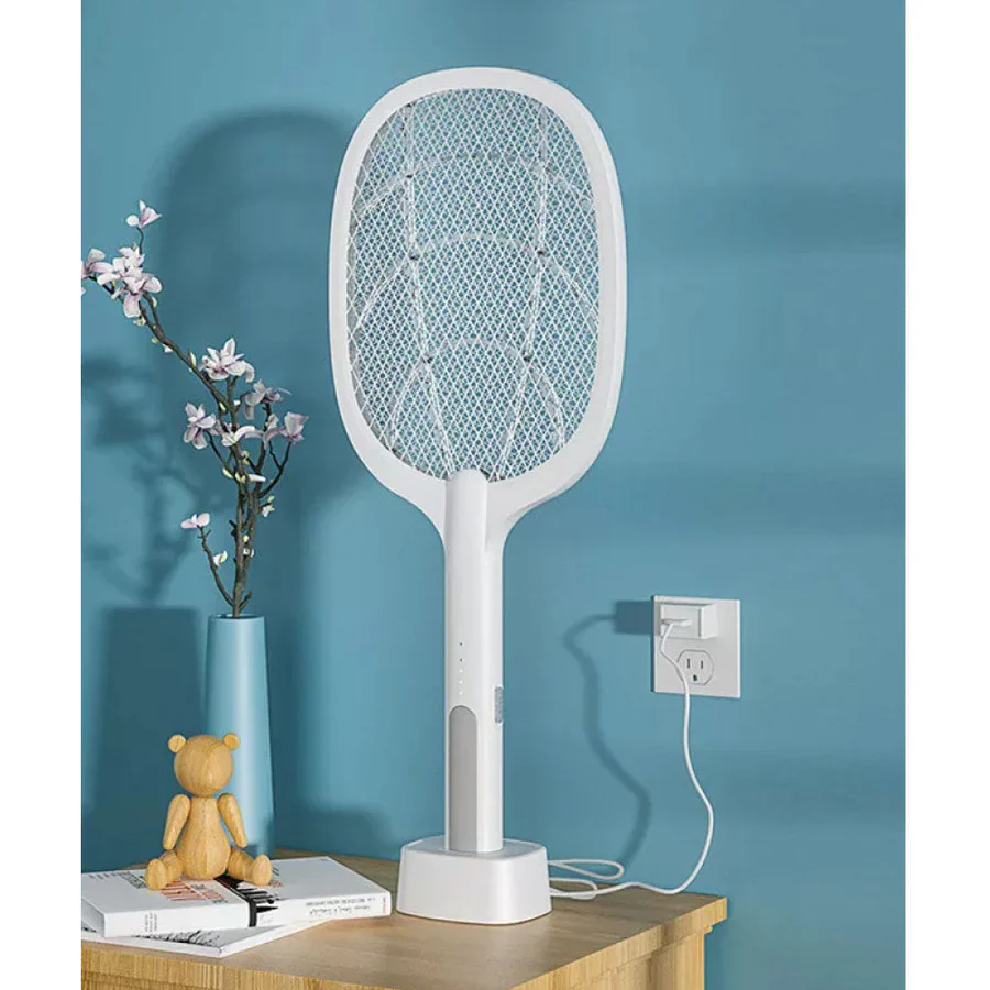 (2 Pezzi) - Racchette Zanzare Elettriche Ricaricabili 2 in 1 Lampada Led Fulmina Insetti - Image 4