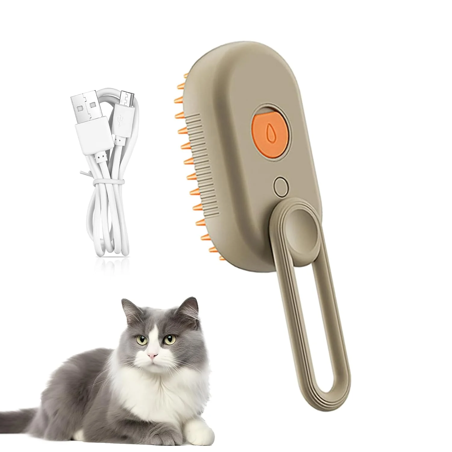 (2 pezzi) Spazzola a vapore per gatti, Spazzola a vapore per animali domestici, Spazzola a vapore per cani, Toeletattura gatti, cani, pettine per depilazione animali domestici - Image 5