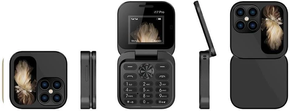 i17 PRO - Mini Telefono cellulare pieghevole, Fotocamera HD, Messaggi, Internet, Radio Fm, Dual Sim, Torcia, Pieghevole - Image 8
