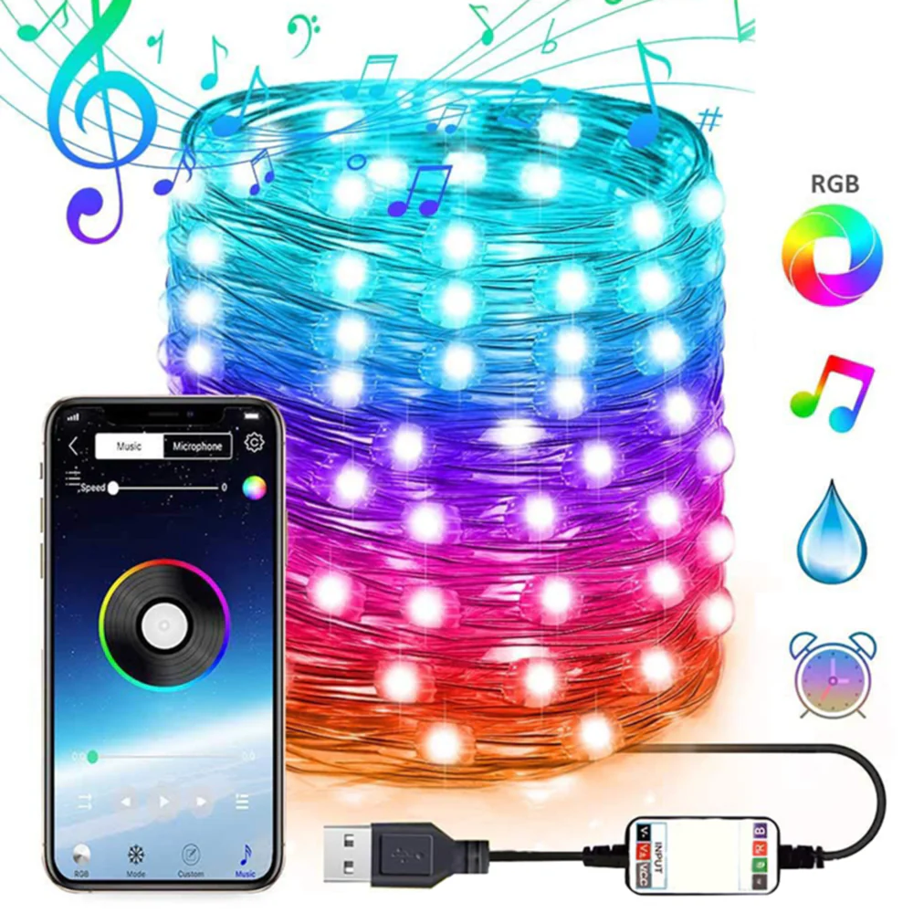 Luci Led Albero di Natale 5 - 10 - 20 metri, Luci Led Camera Da Letto Tik Tok, Led Stanza Gaming - Image 4