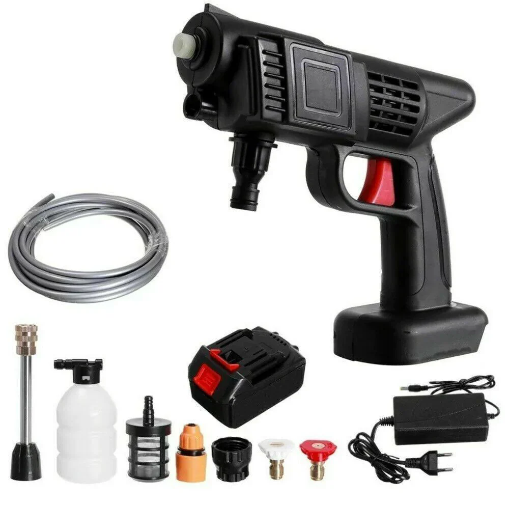 Pistola Idropulitrice a Batteria Portatile con Accessori, 2 Batterie Ricaricabili, Idropulitrice Lavaggio Auto, Giardino, Scale, Piscina, Mobili da esterno - Image 6