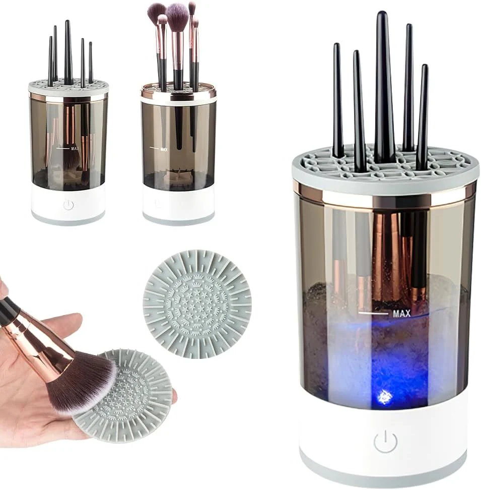 Pulitore Automatico Per Pennelli Da Trucco USB, Pulisci Pennelli Trucco Elettrico Make Up E Asciugatore Manuale/Automatico USB - Image 8