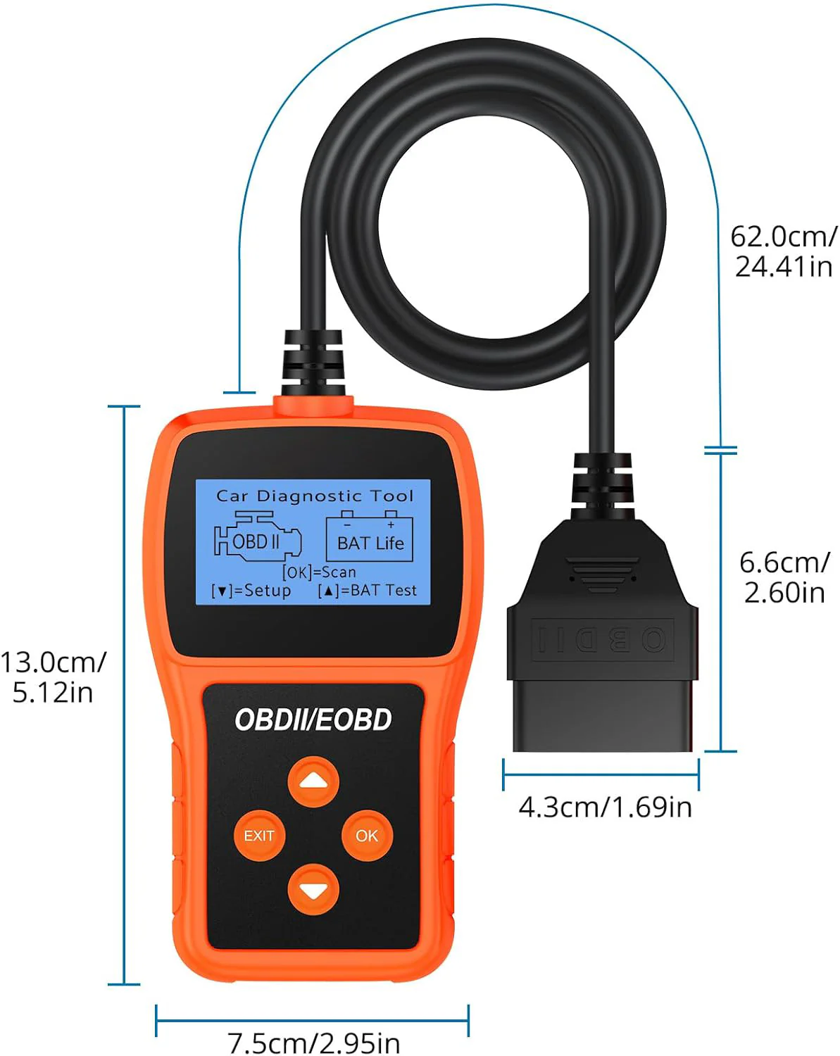 Tester Scanner, OBD2 OBDII Dispositivo Diagnostica Auto, Lettura dei codici Scanner con definizione DTC,  Multilingue Strumento Diagnostica Autoveicoli - Image 7